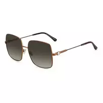 JIMMY CHOO LILI-S-J7D Moteriški Drugelio/Katinės Akies Formos Akiniai nuo Saulės Auksiniu Metaliniu Rėmeliu ir Rudais Gradientiniais Lęšiais 58mm