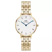 DANIEL WELLINGTON Petite Lumine Moteriškas Laikrodis 28mm Rožinio Aukso Tinklelio Apyrankė DW00100682