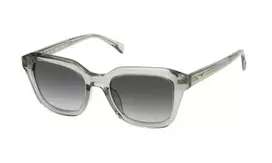 ZADIG & VOLTAIRE SZV364-5009RM Unisex stačiakampiai akiniai nuo saulės - juodas acetatinis rėmelis, pilki gradientiniai stiklai - 50/17/140 mm