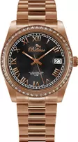 BELLEVUE Woman I25 35mm Quartz Analog Watch Stainless Steel Case Silver Dial Black Leather Strap