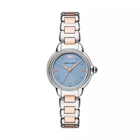Armani AR11597 moteriškas laikrodis 32mm nerūdijančio plieno korpusu, mėlynu ciferblatu ir apyranke