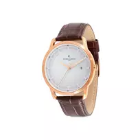 Pierre Cardin Vyriškas Laikrodis CLC.6003 43mm Nerūdijantis Plienas Juodas Ciferblatas Natūrali Oda