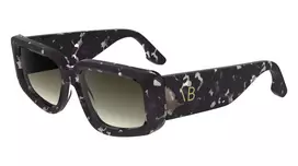 Victoria Beckham VB670S-010 Moteriški Oversized Kvadratiniai Akiniai Nuo Saulės Juodas Acetatas Pilki Lęšiai 54mm