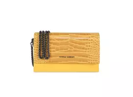 Laura Ashley Women's Dudle Croc Crossbody Bag Ochre Yellow 22x12x5 cm