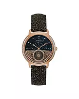 GUESS W1005L2 Moteriškas analoginis kvarcinis laikrodis 40mm sidabrinis ciferblatas rudo odinio dirželio