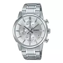 CASIO MTPE510D7AVDF Vyriškas analoginis kvarcinis laikrodis 42mm nerūdijantis plienas sidabrinis ciferblatas