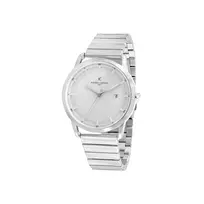 Pierre Cardin vyriškas laikrodis CLC.6001 43mm nerūdijančio plieno kvarcinis analoginis juodas ciferblatas odinis dirželis