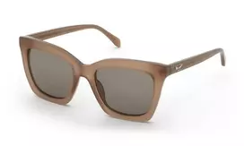 ZADIG & VOLTAIRE SZV455-5206XM Moteriški kvadratiniai acetatiniai akiniai nuo saulės - Juodas rėmelis, pilki gradientiniai lęšiai UV400 52mm