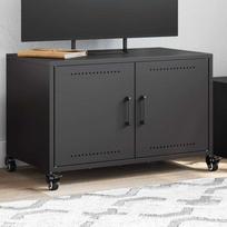 TV staliukas Televizoriaus spintelė, juodos spalvos, 68x39x43,5cm, plienas