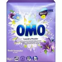 Dėklas Universalūs skalbimo milteliai OMO FRESH LAVENDER & MINT, 5kg