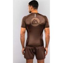 Venum x Roger Gracie Academy trumparankoviai marškinėliai (rashguard) - tamsiai ruda