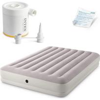 Pripučiamas dvivietis čiužinys 203x152x30 cm su elektrine pompa INTEX 64179
