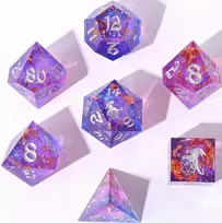 Captured Magic Sharp Edge RPG Resin Dice Set - Gilded Storm