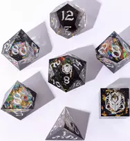 Captured Magic Sharp Edge RPG Resin Dice Set - Galactic Dust