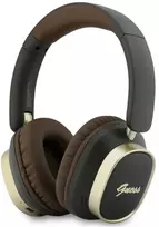 Ausinės Guess Bluetooth ENC Rectangle Metal Script rudos spalvos