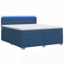 Lova su čiužiniu ir LED apšvietimu Mėlyna 140 x 190 cm Audinys