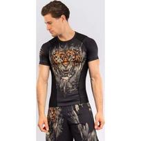 Venum Tiger vyriški marškinėliai trumpomis rankovėmis Rashguard, juoda/neoninė oranžinė