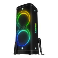 Speaker Party Box SVEN PS-1250, black (300W, TWS, IPx4, Bluetooth, FM, USB, microSD, LED-display, 13500mAh)