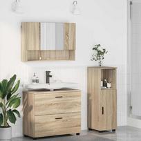 Vonios baldų rinkinys su stalčių 3 pcs Sonoma ąžuolas