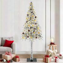 Kalėdų eglutė su 300 LED s stovu Balta 210 cm PE ir Plienas