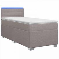 Lova su čiužiniu ir LED apšvietimu Taupe 80 x 200 cm Audinys
