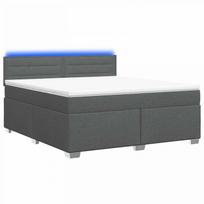 Lova su čiužiniu ir LED apšvietimu Tamsiai pilka 140 x 190 cm