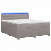 Lova su čiužiniu ir LED apšvietimu Taupe 140 x 190 cm Audinys