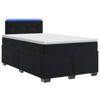 Lova su čiužiniu ir LED apšvietimu Juoda 120 x 200 cm Aksomas