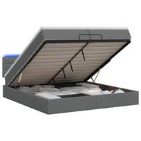 Otmana lova su matracsu ir LED Tamsiai pilka 200 x 200 cm