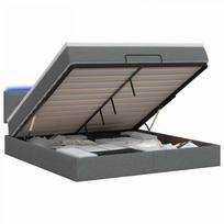 Otmana lova su matracsu ir LED Tamsiai pilka 140 x 190 cm