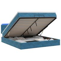 Otmana lova su matracsu ir LED Tamsiai mėlyna 200 x 200 cm