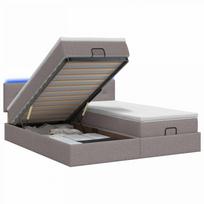 Otmana lova su matracsu ir LED Taupe 180 x 200 cm Audinys