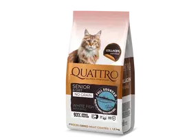 QUATTRO visavertis sausas dietinis/senstančių kačių maistas su balta žuvimi ir kriliu 7 kg