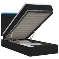 Otmana lova su matracsu ir LED Juoda 80 x 200 cm Audinys