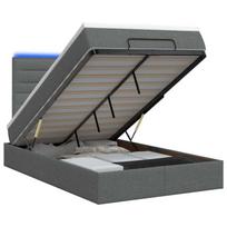 Otmana lova su matracsu ir LED Tamsiai pilka 120 x 200 cm