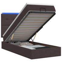 Otmana lova su matracsu ir LED Tamsiai rudas 80 x 200 cm