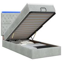 Otmana lova su matracsu ir LED Šviesiai pilka 100 x 200 cm