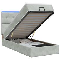 Otmana lova su matracsu ir LED Šviesiai pilka 80 x 200 cm