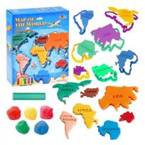 Mokomasis plastilino rinkinys, žemynai, pasaulio žemėlapis, formelės ZA4650