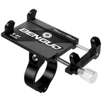 Aluminum Alloy Strong Phone Holders Mount Bracket Adjustable Clip Bicycle Bike Handlebar juoda