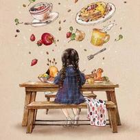 5D DIY Diamond Painting Cartoon Girl Illustration Fresh Art Mosaic Embroidery Portrait Inlaid Diamond Exquisite Home Decoration Full Round 20x20CM