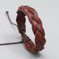 Nauja paprasta rankomis austa apyrankė iš karvės odos 17-18CM ruda