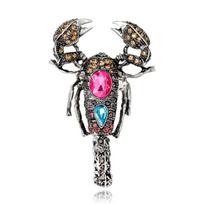Fashionable Personality Scorpion Brooch Exaggerated Retro Alloy Inlaid Rhinestone Animal Brooch Brooch juoda