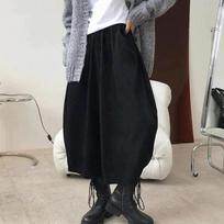 Rudeninės paprastos haremo kelnės Moteriškos medvilninės kelnės aukštu juosmeniu Retro laisvos Bloomers moteriškos negabaritinės kelnės. XXXXXL juoda