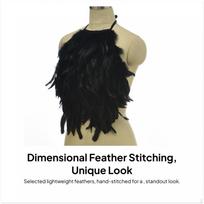 Artificial Feather Halter Tank Top,Sleeveless,Festivals Rave Outfit for Carnival