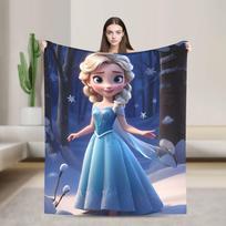 Frozen Princess Elsa  Blanket Fleece  Winter Snow Queen Breathable Lightweight Thin Throw Blankets for Sofa Bedroom Quilt 30x40in