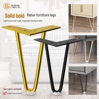 V-Shaped Rebar Fork Iron Leg for Furniture: Bedside Tables, Coffee Tables, TV Cabinets 10CM matinė juoda spalva