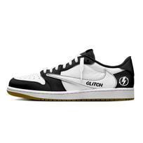Jordan x Travis Scott Air Jordan 1 Fault Leather Low top Vintage Basketball Shoes Women's Black White DZ4137-700(Team1896 - ) 35.5