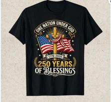 Freedom 250th Anniversary Usa Flag Christian God Patriotic Tshirt S