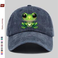 pc pcs Adjustable Frog Print Trucker Hat  Vintage Washed Baseball Cap with Buckle Closure Lightweight Suitable for Men  Wom 1pc